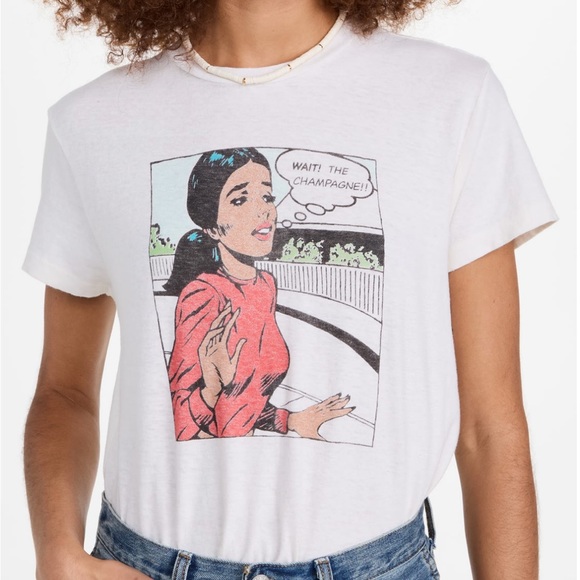 Re/Done Tops - Re/done wait the champagne 70s loose graphic tee NWT